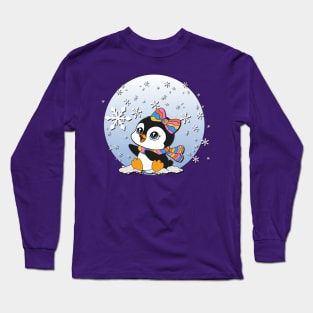 Christmas Penguin with Snowglobe Long Sleeve T-Shirt